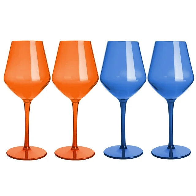 MICHLEY 2/4/6PCS Unbreakable Colorful Tritan Plastic Wine Glass Set Reusable Luxury For Party Outdoor Dishwasher Glassware